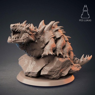 rugissement basilic pes Lukas table personnages créatures fantaisie univers bête dinosaure dragon lézard monstre donjon grotte sauvage 3d print model - Mito3D