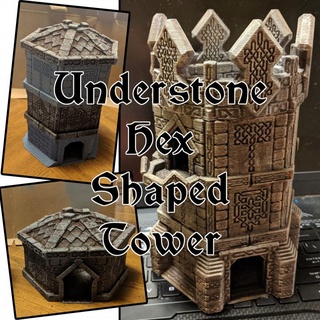 understone tower - hex shaped brander roullett Tabletop 3D Printable Terrain Fantasy d&d frostgrave sablebadger fiveleagues 3d print model - Mito3D