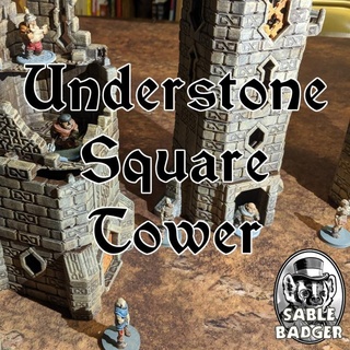 understone tower - square shaped brander roullett Tabletop 3D Printable Terrain Fantasy d&d ruins frostgrave sablebadger 3d print model - Mito3D