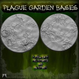 plague garden bases - 130mm fourth eye studio Tabletop accessories 3D Printable Terrain Sci-Fi terrain demon 40k dragons dungeons games gaming guard horror warhammer death base role playing tabletop 100mm nurgle disease 3d print model - Mito3D
