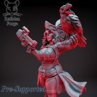 space captain ratman forge Tabletop Characters & Creatures Sci-Fi Universe crow sci-fi warhammer necromunda plasma rogue trader 3d print model - Mito3D