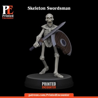 squelette épéiste guerrier libre imprimé rencontre table personnages créatures fantaisie univers créature mini rpg Mort vivant miniature dnd ttrpg 3d print model - Mito3D