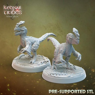 gem raptors 5e stat block included cursed forge miniatures Tabletop Characters & Creatures Fantasy Universe dinosaur dragons dungeons velociraptor raptor d&d dnd 3d print model - Mito3D