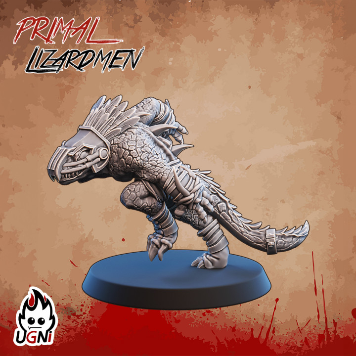 saurus bloqueador 5 homem lagarto equipe miniaturas tampo mesa personagens criaturas fantasia universo tigela futebol sangue bb 3D print model - Mito3D