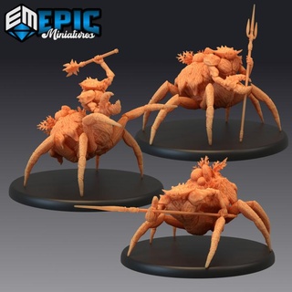 crab people set claw hugger water folk race ocean & sea encounter epic-miniatures fantasy medieval monster rpg warhammer sla enemy tabletop dungeon dnd pathfinder npc pre-supported supported pre 3d print model - Mito3D