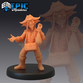 goblin pirate trading green skin army soldier corsair master male captain epic-miniatures fantasy medieval monster rpg warhammer sla enemy tabletop dungeon dnd pathfinder npc pre-supported supported pre 3d print model - Mito3D