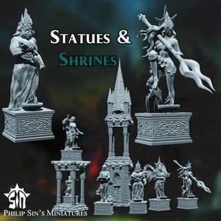 statues & shrines philip sin's miniatures Tabletop 3D Printable Terrain Fantasy building fantasy house medieval terrain wargames wargaming warhammer dungeonsanddragons roleplaying wargame darksouls soul dnd malifaux scenery dungeons dragons pathfinder frostgrave fortress mordheim tudor aos scenography 3d print model - Mito3D