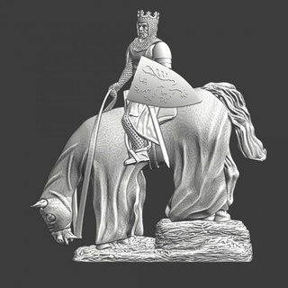 medieval king - mounted resting northern crusades miniatures Tabletop Characters & Creatures Historical Universe drinking knight model wargaming miniature tabletop prince 28mm lionheart crusader richard jarl birger 3d print model - Mito3D