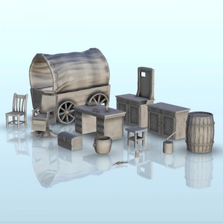 wild west accessories set 1 - usa america cow-boy hartolia miniatures Tabletop Characters & Creatures Historical Universe 3D Printable Terrain architecture building game games house modern old terrain warhammer figures texas wargame scenery far desperados lawmen chronicles 3d print model - Mito3D