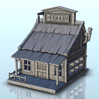 western bakery high-roof metal-chimney 5 - wild west usa america cow-boy hartolia miniatures Tabletop Characters & Creatures Historical Universe 3D Printable Terrain accessories architecture building game games house modern old terrain warhammer figures texas wargame scenery far desperados chronicles lawmen 3d print model - Mito3D