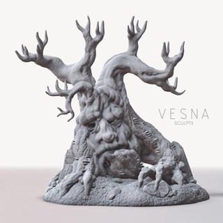 huysuz ağaç Vesna heykeller masaüstü 3D yazdırılabilir arazi fantezi arazi fantezi orman arazi ağaç minyatür dnd manzara ttrpg 3d print model - Mito3D