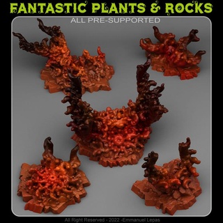 şeytan sapma taşlar fantastik bitkiler kayalar masaüstü 3D yazdırılabilir arazi fantezi Sci Fi Emmanuel 4k kabile Bırak destekli 8k 3d print model - Mito3D