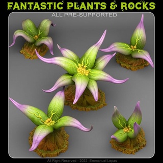 élégant toxique plantes fantastique rochers table 3D imprimable terrain fantaisie Sci Emmanuel 4k tribu prise charge 8k 3d print model - Mito3D