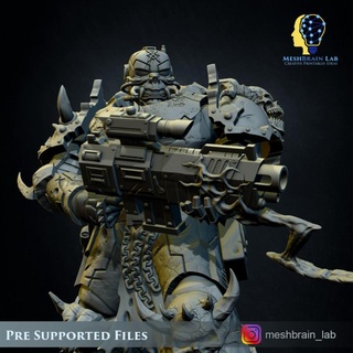 doom marine tactical 02 meshbrain lab Tabletop Characters & Creatures Sci-Fi Universe 40k wargames warhammer fallen scifi tabletop chaos heretic 3d print model - Mito3D