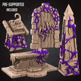 prison assets pack bite bullet door dungeons undead obelisk miniature guardian boardgame tabletop eyes dungeon corrupted tentacles patreon dnd altar scenery jail mimic overseer undeads bitethebullet btb ambo 3d print model - Mito3D