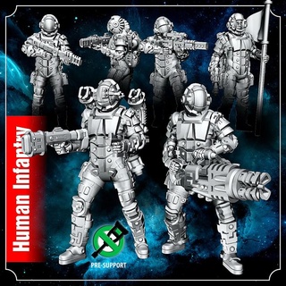 space troopers human van miniatures sci-fi 3dprint boardgames tabletop spacecraft board games stellar ti4 spacetrooper 3d print model - Mito3D