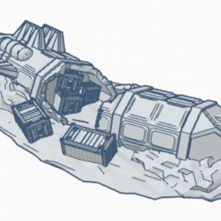 cargo dropship set wargame forge Tabletop 3D Printable Terrain Sci-Fi terrain 40k epic 6mm battletech adeptus titanicus 3d print model - Mito3D
