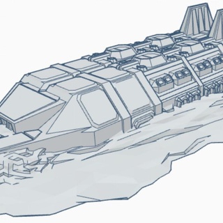 buque guerra conjunto 6mm juego fragua mesa 3D imprimible terreno Sci Fi 40k épico battletech adeptus titanicus 3d print model - Mito3D