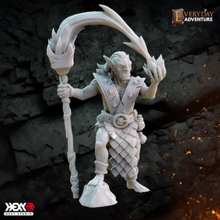 goblin shaman hexy studio Tabletop Characters & Creatures Fantasy Universe dragons dungeons monster encounter dnd 5e greenskin goblinoid intstant 3d print model - Mito3D