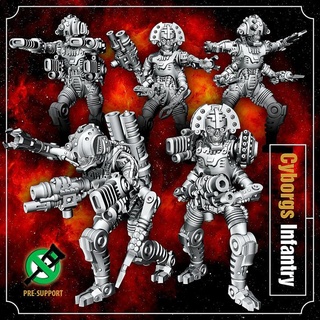 space troopers cyborgs van Tabletop Characters & Creatures Sci-Fi Universe miniatures sci-fi 3dprint boardgames tabletop spacecraft board games stellar ti4 spacetrooper 3d print model - Mito3D