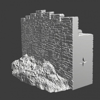 rising wall - modular castle system northern crusades miniatures Tabletop Characters & Creatures Historical Universe 3D Printable Terrain building model terrain wargaming tabletop 28mm scenery knights section swedish fortress estonian crusader modularsystem 3d print model - Mito3D