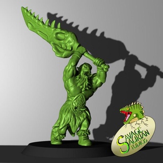 warpig Clan Ork großartig Schwert Monster Jägerin unterstützt wild Saurier Studios Tischplatte Zeichen Kreaturen Fantasie Universum Kreatur Held Schwein Krieg Kriegshammer Hulk Jäger brutal Eber Stamm Proxy Orruk 3d print model - Mito3D