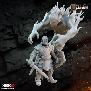 shadow possessed knight hexy studio Tabletop Characters & Creatures Fantasy Universe dragons human monster negative dnd 32mm 5e instant encounters dunegons 3d print model - Mito3D