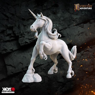 unicorn hexy studio Tabletop Characters & Creatures Fantasy Universe creature rpg horse dnd 32mm dungeons dragons instant encounters mytical 3d print model - Mito3D