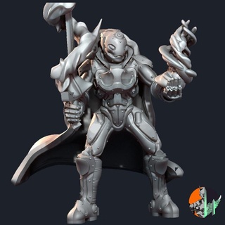 warforged hex blade triple spire workshop Tabletop Characters & Creatures Fantasy Universe battle fighter robot magic mage 28mm dnd 32mm 3d print model - Mito3D