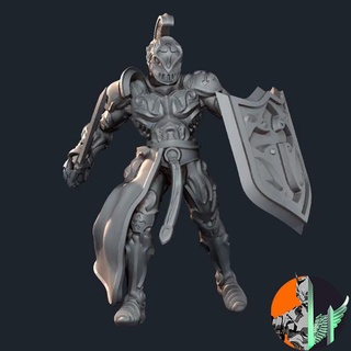 warforged paladin knight triple spire workshop Tabletop Characters & Creatures Fantasy Universe dark fantasy gothic white 28mm 32mm 3d print model - Mito3D