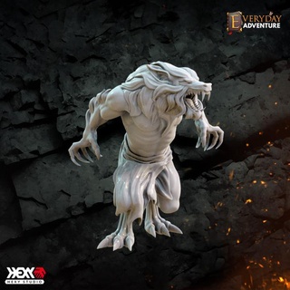 werewolf 3 hexy studio  Tabletop Tabletop Characters & Creatures Fantasy Universe Tabletop Tabletop Characters & Creatures creature monster rpg wolf night dnd 32mm dungeons dragons 5e lycanthrope instant encounters  3d print model - Mito3D