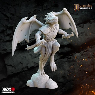 winged kobold hexy studio  Tabletop Tabletop Characters & Creatures Fantasy Universe Tabletop Tabletop Characters & Creatures monster rpg dnd 32mm dungeons dragons 5e draconid instant encounters  3d print model - Mito3D
