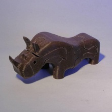 puzzle rhinoc ros toys & games rhinoceros 3d print model - Mito3D