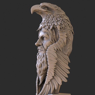 eagle head tabletop 3dprintingrealms Tabletop Characters & Creatures Fantasy Universe Fan Art Busts bust dnd heads native 3d print model - Mito3D