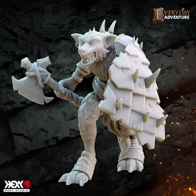 3d printable gnoll by hexy studio tabletop characters & creatures fantasy universe monster rpg enemy dungeonsanddragons dnd 32mm 5e instantencounters fab365 3d print model - Mito3D