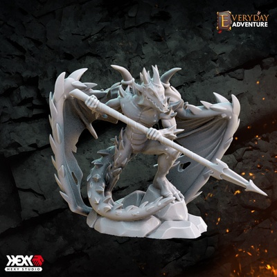 3d printable spinned devil by hexy studio tabletop characters & creatures fantasy universe monster dnd 32mm dungeons dragons 5e instant encounters 3d print model - Mito3D