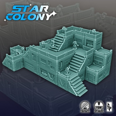 3d imprimible estrella colonia by prohibido huellas dactilares mesa terreno sci fi 40k juego guerra 28mm stargrave matar equipo 3d print model - Mito3D