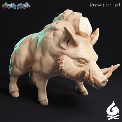 3d printable crystal boar by safehold tabletop characters & creatures fantasy universe animal creature dragons dungeons forest monster mount d&amp d dnd 3d print model - Mito3D