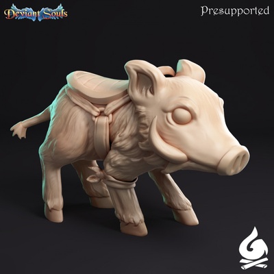 3d printable piglet by safehold tabletop characters & creatures fantasy universe animal creature dragons dungeons forest monster d&amp d dnd boar 3d print model - Mito3D