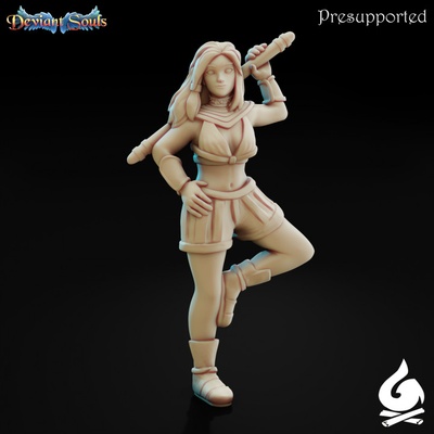 3d printable tara outfit 1 by safehold tabletop characters & creatures fantasy universe dragons dungeons girl woman guardian magical keeper d&amp d dnd 3d print model - Mito3D