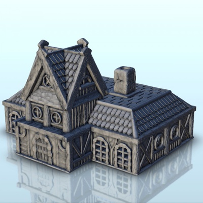 3d printable large traditionnal house 2 - medieval building middle age by hartolia miniatures tabletop terrain fantasy accessories architecture game games warhammer figures wargame dungeon scenery saga lord of rings sigmar dark alkemy war rose warcrow 3d print model - Mito3D