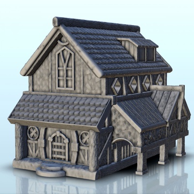 3d printable house canopy roof window 6 - medieval building middle age by hartolia miniatures tabletop terrain fantasy accessories architecture game games warhammer figures wargame dungeon scenery saga lord of rings sigmar dark alkemy war rose warcrow 3d print model - Mito3D