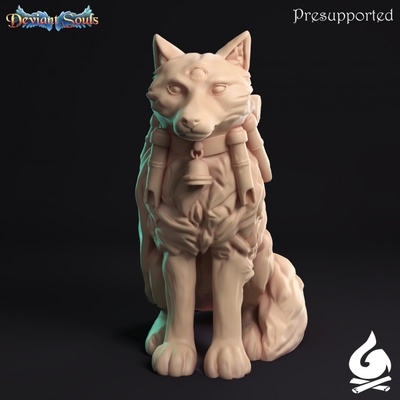 3d printable ambassador wolf by safehold tabletop characters & creatures fantasy universe animal bell creature dragons dungeons fox magical d&amp d dnd 3d print model - Mito3D