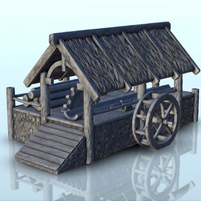 3d printable wood cutting water 10 - medieval building middle age by hartolia miniatures tabletop terrain fantasy accessories architecture game games house warhammer figures lordoftherings wargame dungeon scenery saga ageofsigmar darkage alkemy warcrow waroftherose 3d print model - Mito3D