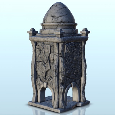 3d printable stone tower archs dome 11 - medieval building middle age by hartolia miniatures tabletop terrain fantasy accessories architecture game games house warhammer figures wargame dungeon scenery saga lord of rings sigmar dark alkemy war rose warcrow 3d print model - Mito3D