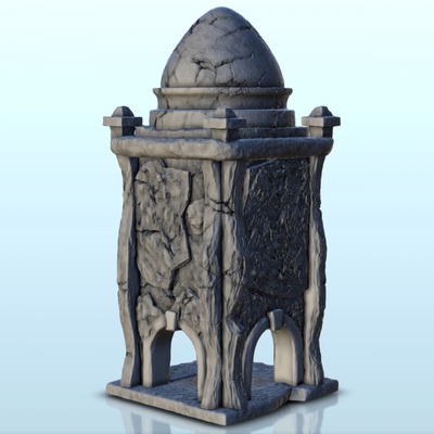 3d stampabile calcolo torre archi cupola 11 medievale edificio mezzo età by kartolia miniature tavolo terreno fantasia accessori architettura gioco giochi casa warhammer figure guerra prigione scenario saga signore of anelli sigmar buio alchimia rosa guerriero 3d print model - Mito3D