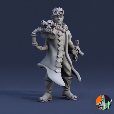 3d printable hydro mancer by triple spire workshop tabletop characters & creatures sci-fi universe water wizard elemental 28mm 32mm 3d print model - Mito3D