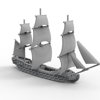 3d printable hms ajax class by saturnalia studios tabletop characters & creatures historical universe vehicles machines ship 3d print model - Mito3D