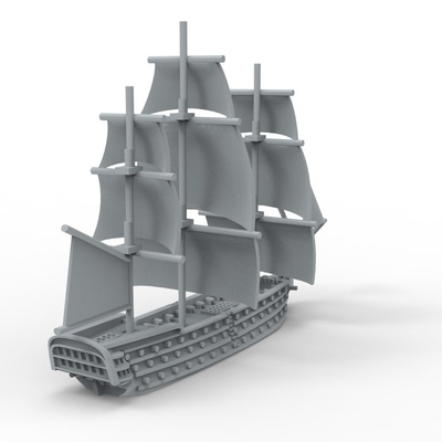3d imprimible rayo embarcacion of 1751 by saturnales estudios mesa caracteres criaturas histórico universo vehiculos máquinas batalla trafalgar naval 3d print model - Mito3D