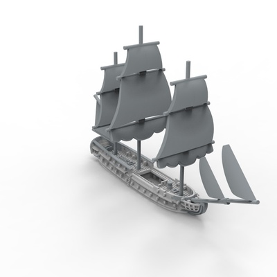 3d printable santa clara frigate 1780 - 34 guns by saturnalia studios tabletop characters & creatures historical universe vehicles machines 3d print model - Mito3D